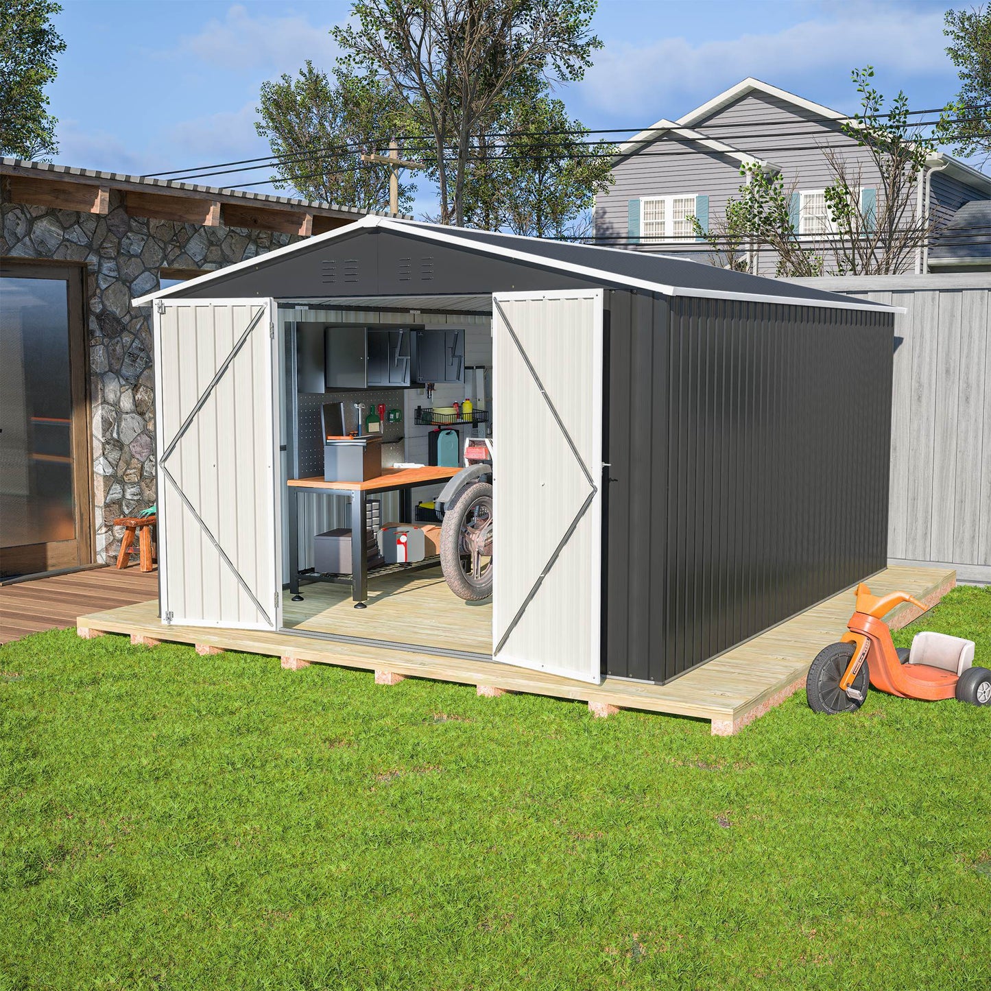 10x12 FT Outdoor Tool Storage Shed