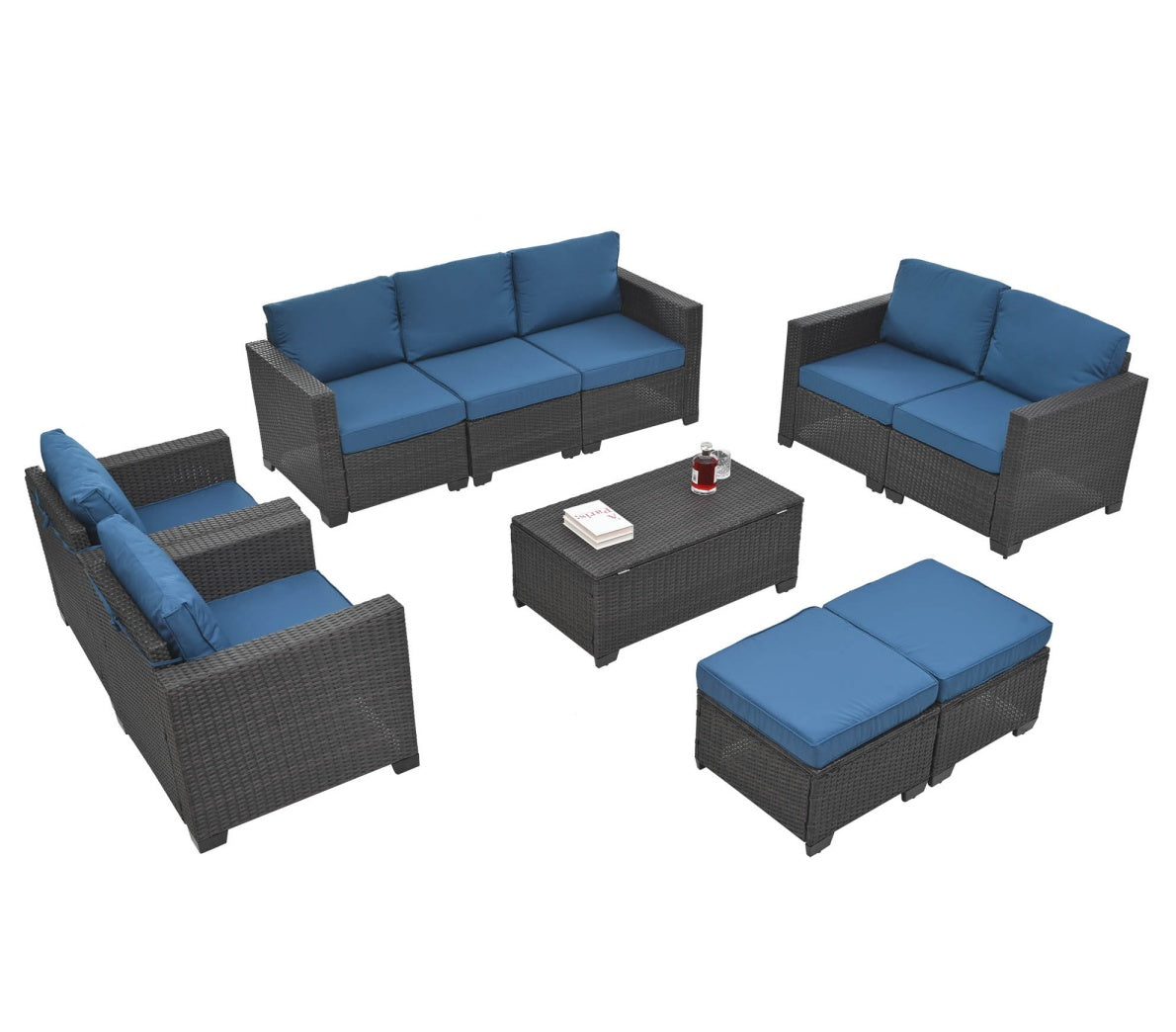 10 Piece Patio Furniture Set with Table