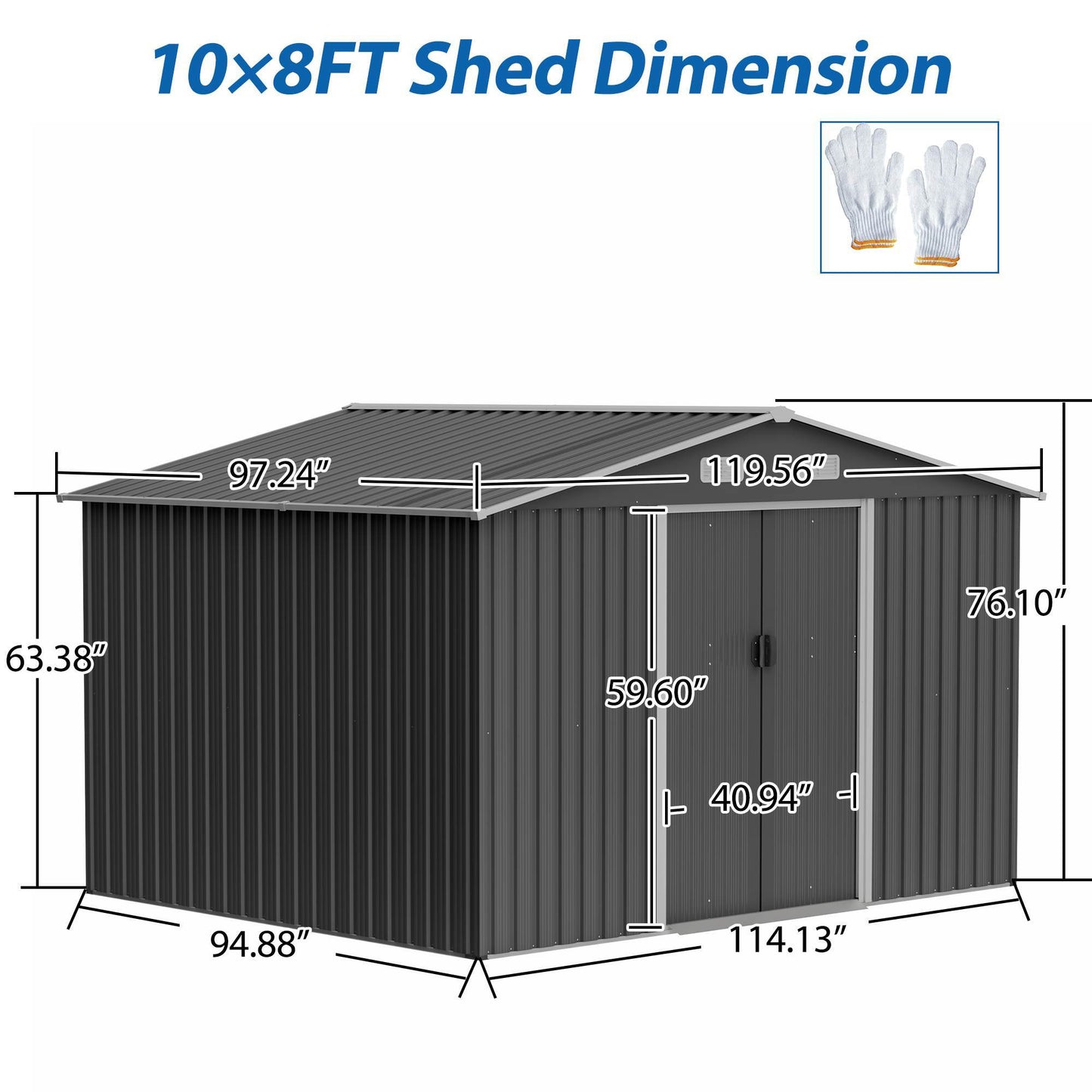 10x8 FT Outdoor Storage Shed