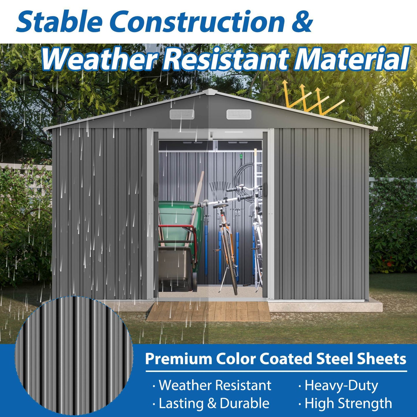 10x8 FT Outdoor Storage Shed