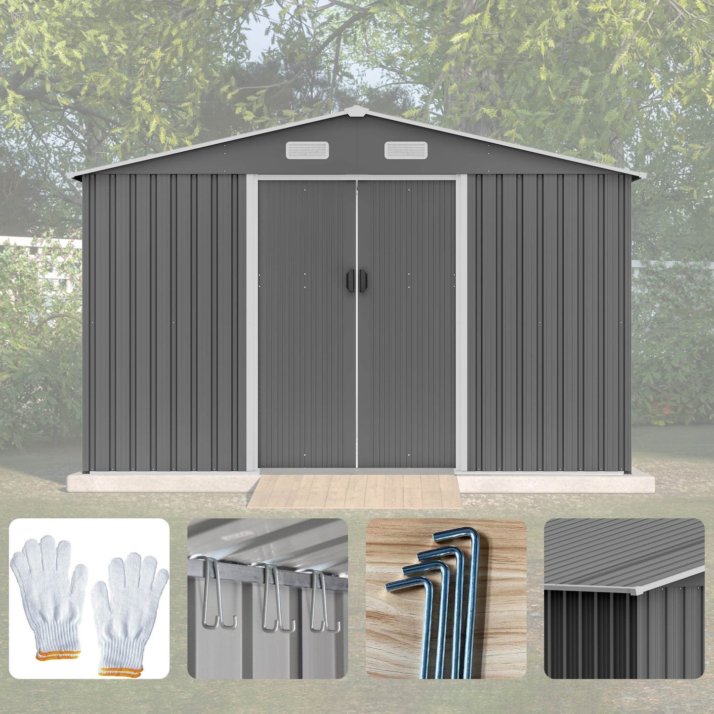 10x8 FT Outdoor Storage Shed