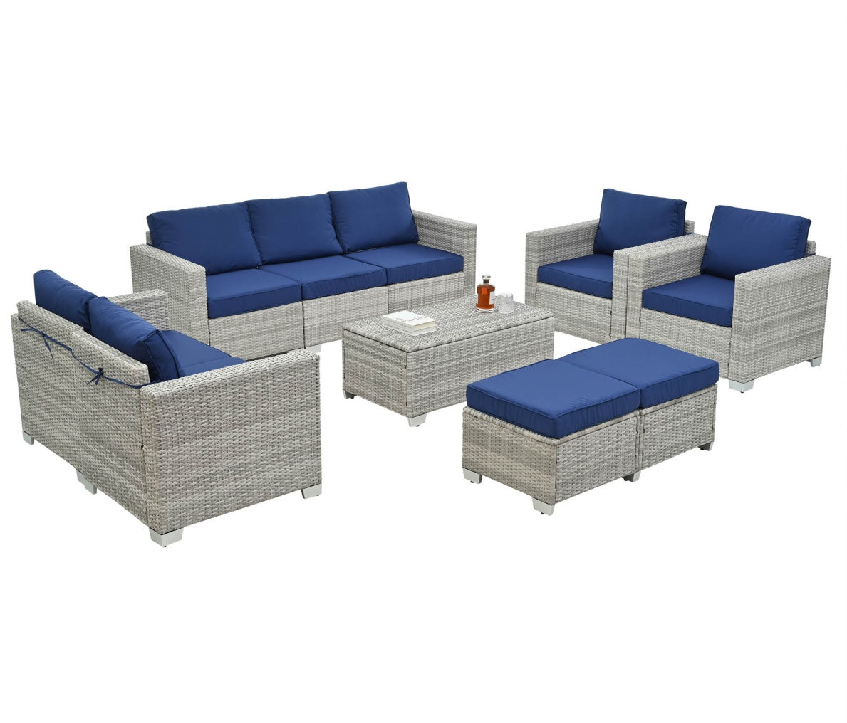 10 Piece Patio Furniture Set with Table
