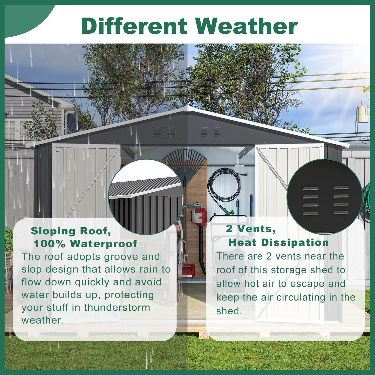 10x12 FT Outdoor Tool Storage Shed