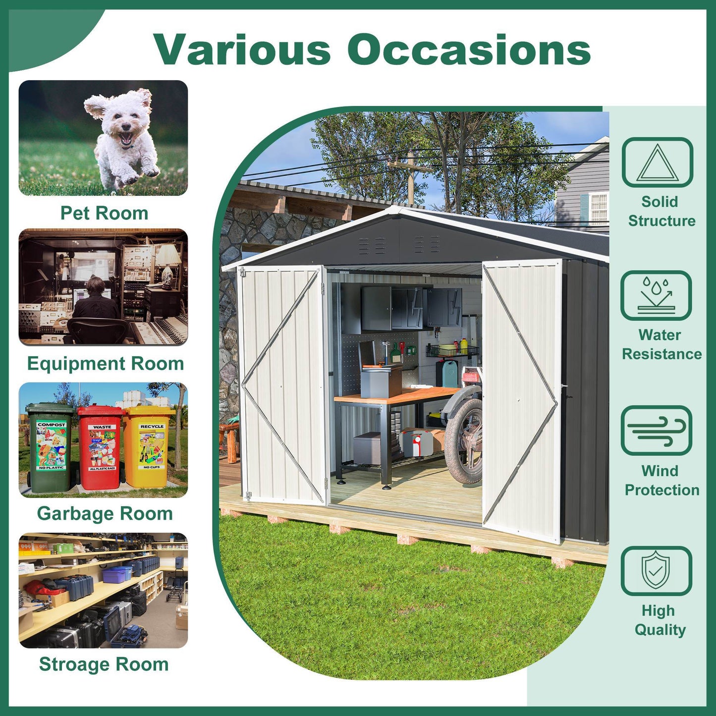 10x12 FT Outdoor Tool Storage Shed