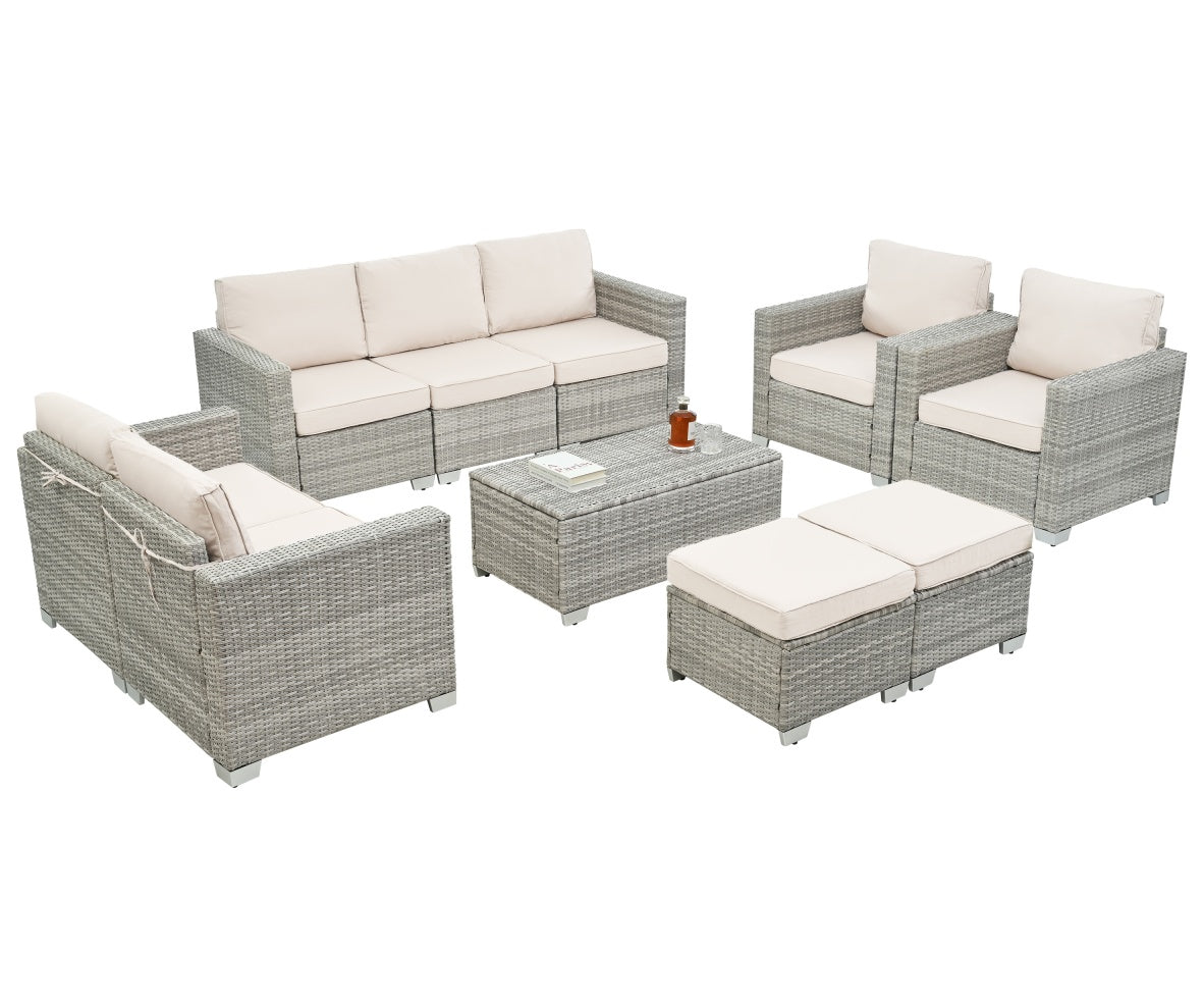 10 Piece Patio Furniture Set with Table