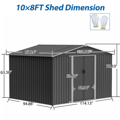 10x8 FT Outdoor Storage Shed