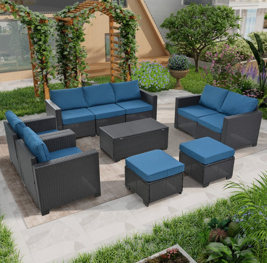 10 Piece Patio Furniture Set with Table