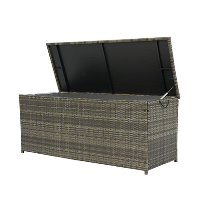 113 Gallon Wicker Patio Deck Box With Lid