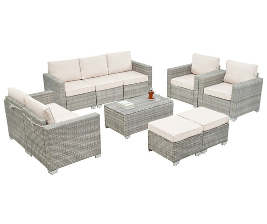 10 Piece Patio Furniture Set with Table